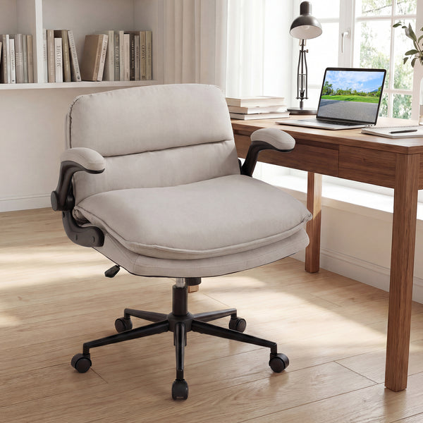 Criss Cross Chair on Wheels with Flip-up Arms Adjustable Height