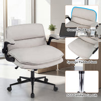 Criss Cross Chair on Wheels with Flip-up Arms Adjustable Height