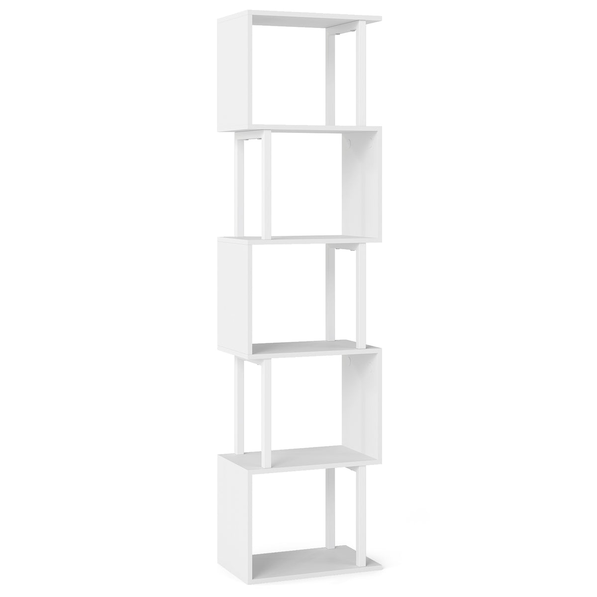 5-Tier Modern Bookshelf with Sturdy Metal Frame for Home Office and Living Room