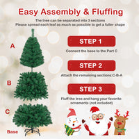 Artificial Christmas Tree Xmas Pine Tree with Solid Metal Legs