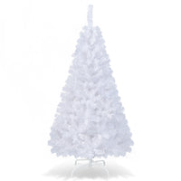 White Christmas Tree, Artificial Xmas Decoration Tree with 650 PVC Branch Tips & Metal Stand