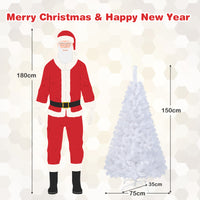 White Christmas Tree, Artificial Xmas Decoration Tree with 650 PVC Branch Tips & Metal Stand