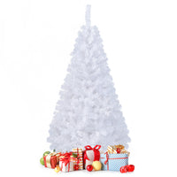 White Christmas Tree, Artificial Xmas Decoration Tree with 650 PVC Branch Tips & Metal Stand