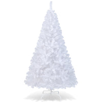 White Christmas Tree, Artificial Xmas Decoration Tree with 650 PVC Branch Tips & Metal Stand