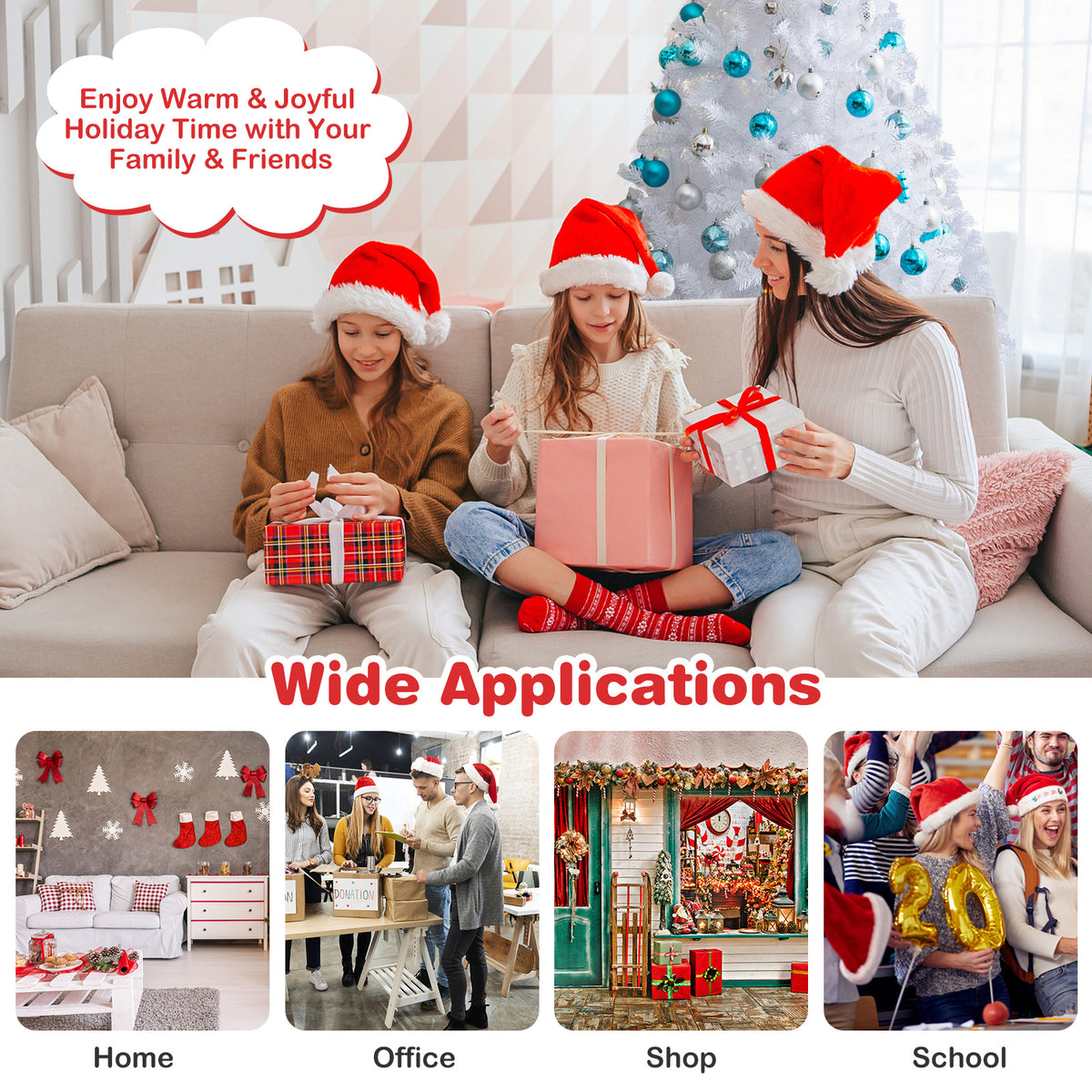 White Christmas Tree, Artificial Xmas Decoration Tree with 650 PVC Branch Tips & Metal Stand