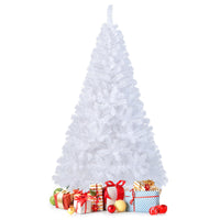 White Christmas Tree, Artificial Xmas Decoration Tree with 650 PVC Branch Tips & Metal Stand