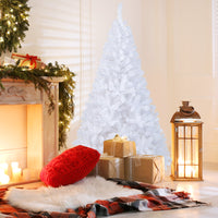 White Christmas Tree, Artificial Xmas Decoration Tree with 650 PVC Branch Tips & Metal Stand