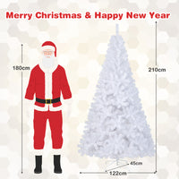 White Christmas Tree, Artificial Xmas Decoration Tree with 650 PVC Branch Tips & Metal Stand