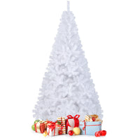 White Christmas Tree, Artificial Xmas Decoration Tree with 650 PVC Branch Tips & Metal Stand