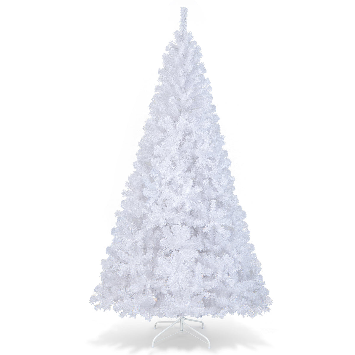 White Christmas Tree, Artificial Xmas Decoration Tree with 650 PVC Branch Tips & Metal Stand