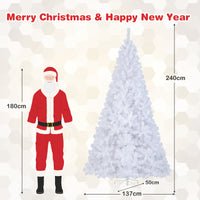 White Christmas Tree, Artificial Xmas Decoration Tree with 650 PVC Branch Tips & Metal Stand