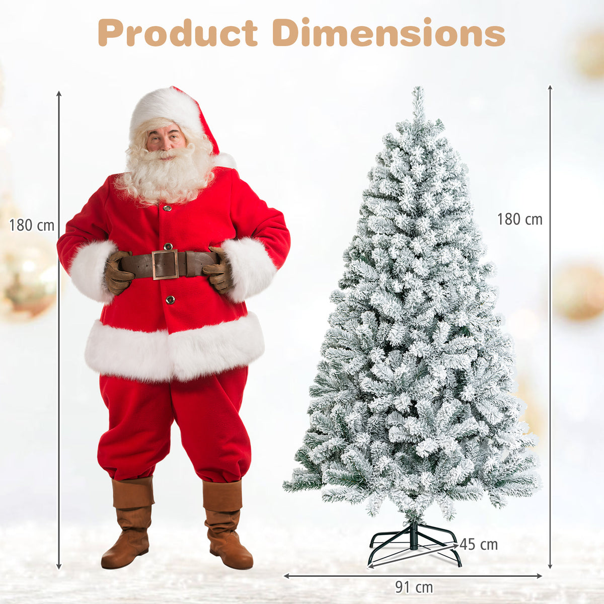 Christmas Tree, Snow Flocked Hinged Pine Tree