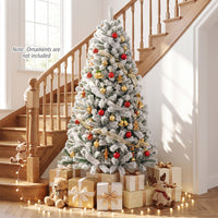 Christmas Tree, Snow Flocked Hinged Pine Tree