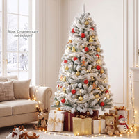 Christmas Tree, Snow Flocked Hinged Pine Tree