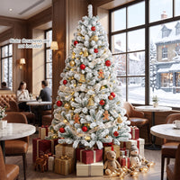 Christmas Tree, Snow Flocked Hinged Pine Tree
