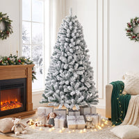 Christmas Tree, Snow Flocked Hinged Pine Tree