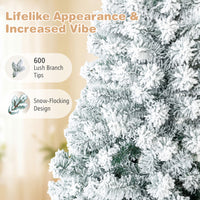 Christmas Tree, Snow Flocked Hinged Pine Tree
