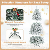 Christmas Tree, Snow Flocked Hinged Pine Tree