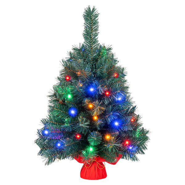60cm Pre-Lit Artificial Mini Tabletop Christmas Tree, Battery Operated