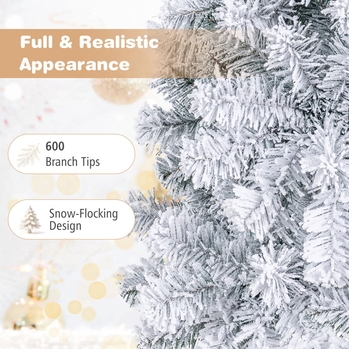 1.8/2.25/2.8M Christmas Tree with Branch Tips and LED Lights