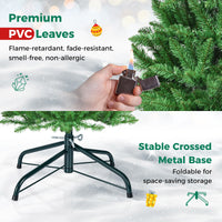 Pre Lit Christmas Tree Slim LED Xmas Tree Home Christmas Decoration Lights Green Outdoor