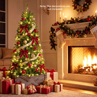 Pre Lit Christmas Tree Slim LED Xmas Tree Home Christmas Decoration Lights Green Outdoor