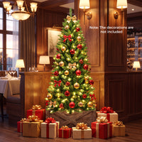 Pre Lit Christmas Tree Slim LED Xmas Tree Home Christmas Decoration Lights Green Outdoor
