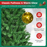 Pre Lit Christmas Tree Slim LED Xmas Tree Home Christmas Decoration Lights Green Outdoor