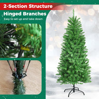 Pre Lit Christmas Tree Slim LED Xmas Tree Home Christmas Decoration Lights Green Outdoor