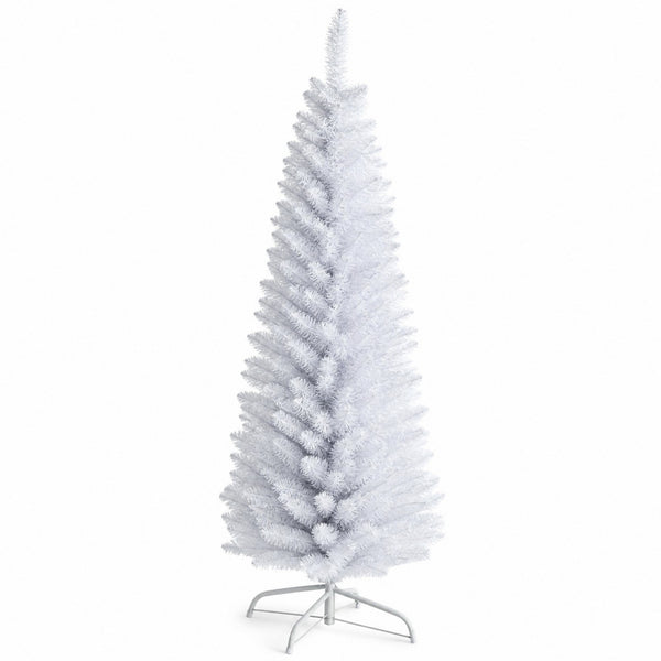 Artificial Pencil Christmas Tree W/ PVC Branch Tips for Holiday Decoration White