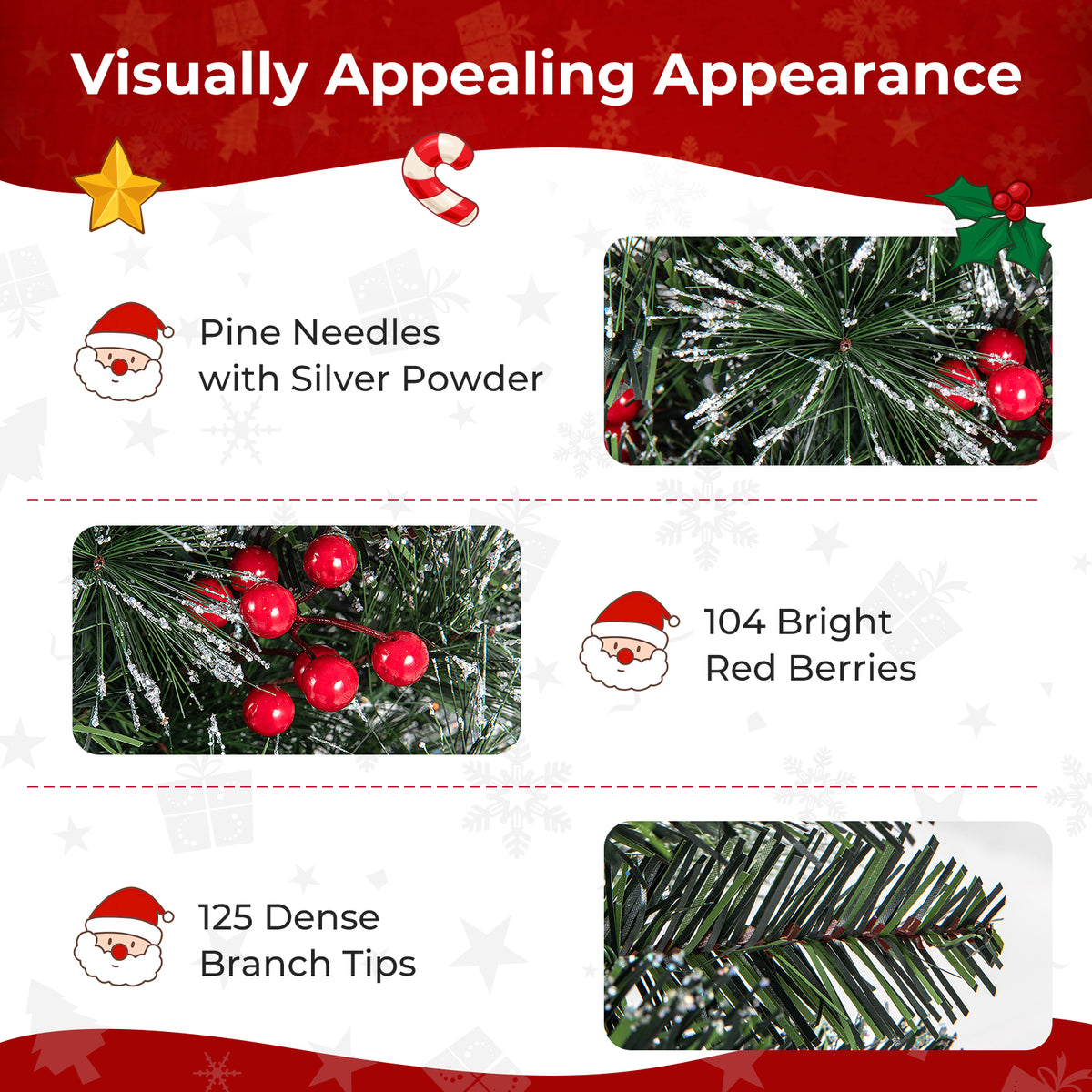 90 CM Artificial Entrance Christmas Tree, Pre-lit Potted Xmas Tree with 125 Branch Tips
