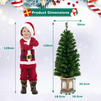 2PCS 125CM Pre-Lit Potted Christmas Tree, Artificial Entrance Tree with 100 LED Lights, Timer, 3 Lighting Modes