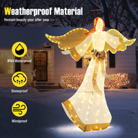 160CM Christmas Pre-Lit Angel, Outdoor Lighted Angel w/ Halo