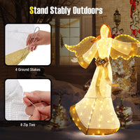 160CM Christmas Pre-Lit Angel, Outdoor Lighted Angel w/ Halo