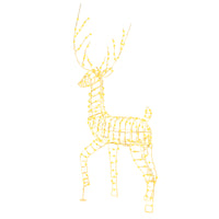 180CM Pre-Lit Christmas Reindeer, 3D Buck Xmas Decoration with 300 Warm White LED Lights