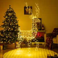 180CM Pre-Lit Christmas Reindeer, 3D Buck Xmas Decoration with 300 Warm White LED Lights