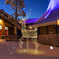 180CM Pre-Lit Christmas Reindeer, 3D Buck Xmas Decoration with 300 Warm White LED Lights