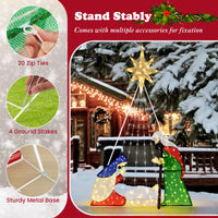 180CM Lighted Nativity Scene, Holy Family Set Christmas Decoration with 240 LED Lights