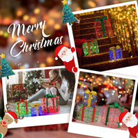 Christmas Lighted Gift Boxes, Set of 3 Present Boxes with Pre-Made Bow & Flashing Colorful LED Lights
