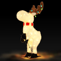 111 CM Animated Christmas Reindeer with 12 Colorful Lights and Ground Stakes