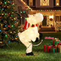 111 CM Animated Christmas Reindeer with 12 Colorful Lights and Ground Stakes