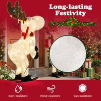 111 CM Animated Christmas Reindeer with 12 Colorful Lights and Ground Stakes