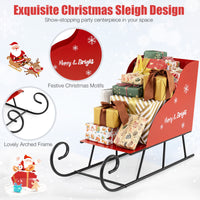 Metal Christmas Santa Sleigh Basket, Xmas Santa's Gift Storage Sleigh