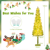 1.5/1.8M Whimsical Christmas Tree Pre-Lit Artificial Holiday Tree with Bendable Top