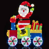 Lighted Santa on Train Christmas Decoration Indoor Outdoor 2D Santa Claus