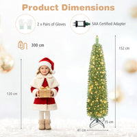 Artificial Christmas Tree with Branch Tips and Warm LED Lights