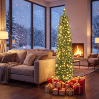 Artificial Christmas Tree with Branch Tips and Warm LED Lights