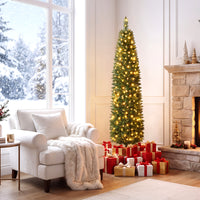 Artificial Christmas Tree with Branch Tips and Warm LED Lights