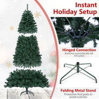 225/180cm Pre-lit Christmas Tree with 1542/1072 Branch Tips and 450/300 Multifunctional RGB Lights