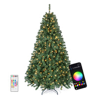 225/180cm Pre-lit Christmas Tree with 1542/1072 Branch Tips and 450/300 Multifunctional RGB Lights